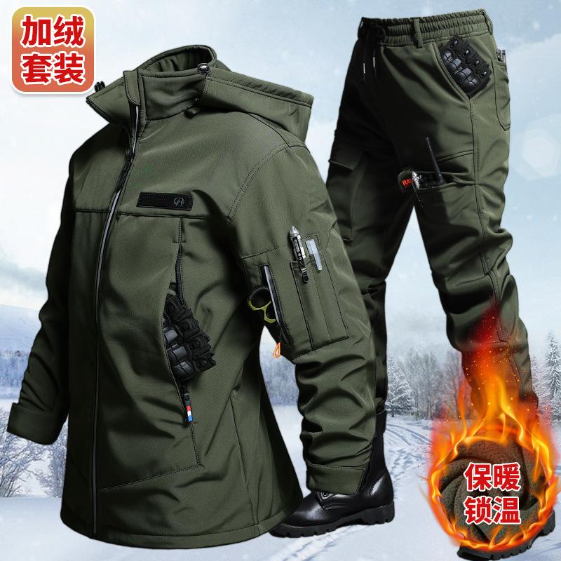 Winter Clothing Hiking - الخريف والشتاء المخملية للماء سترة وسراويل