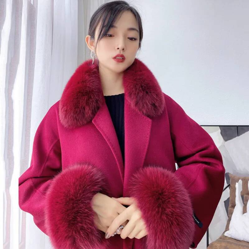 معطف شتوي بياقة للنساء من فرو  - مراجعة Winter Clothing Pk وسعره