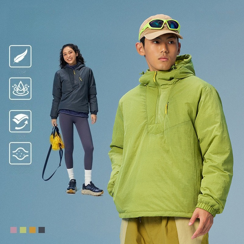 جاكيت بقلنسوة بسحاب نصفي خفيف  - مراجعة Winter Clothing Hiking وسعره