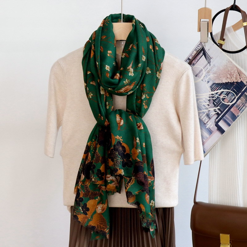 شالات كشمير خضراء طويلة، وشاح  - مراجعة Winter Clothing Hong Kong وسعره