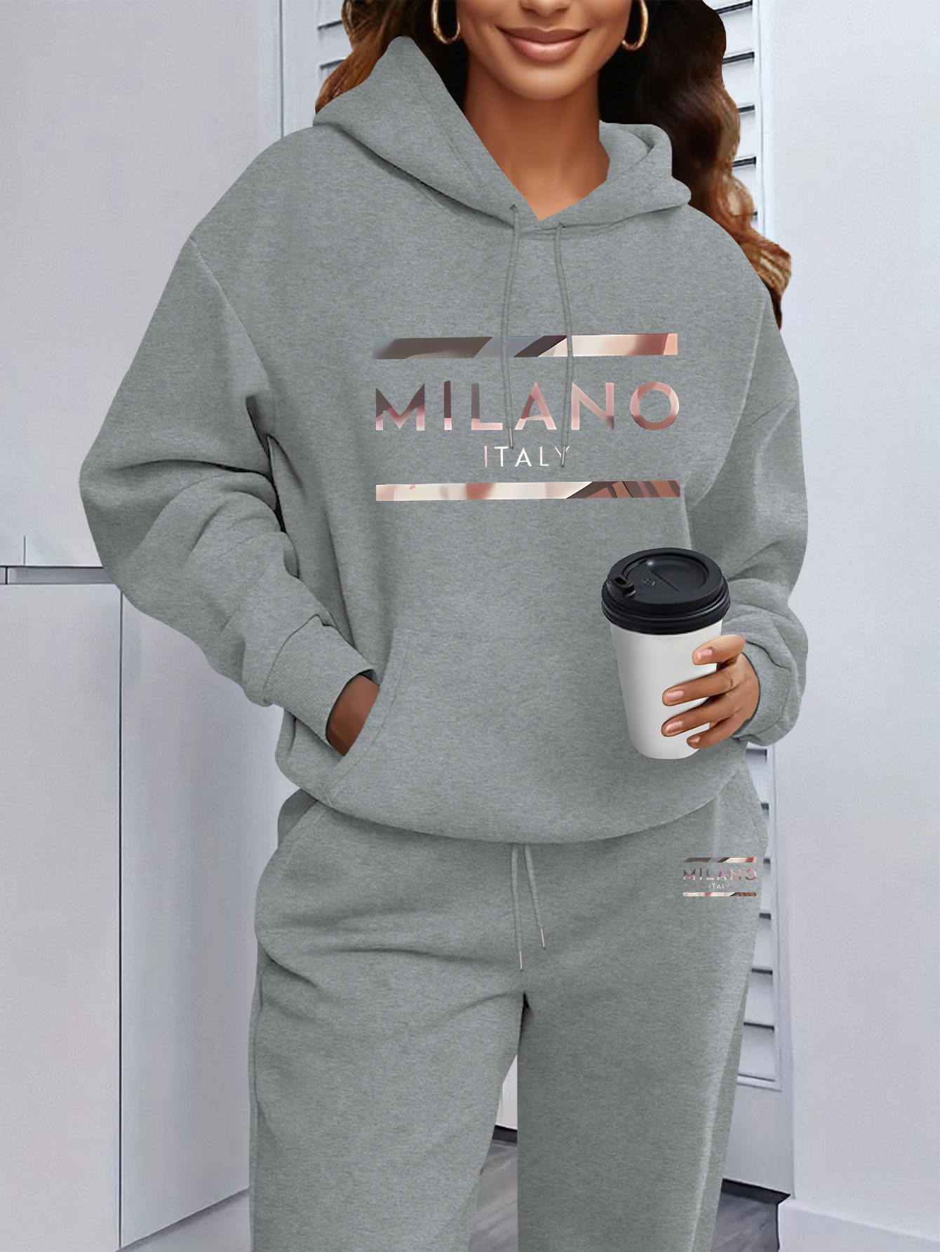 بدلة سويت شيرت نسائية مطبوعة ب - مراجعة Winter Clothing For Women وسعره
