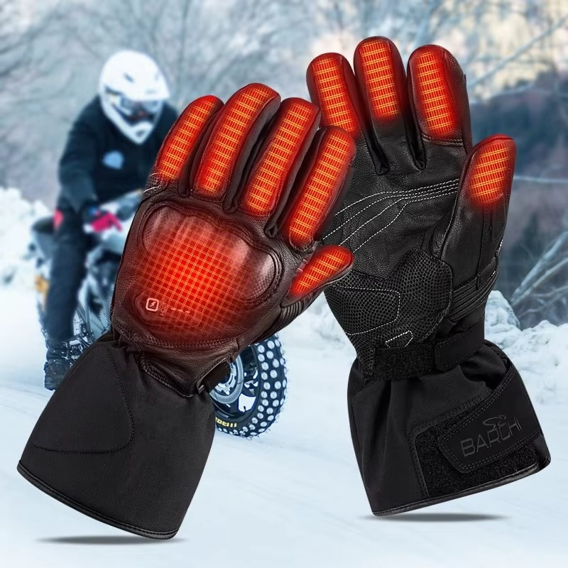 قفازات دراجات نارية جلدية مدفأ - مراجعة Heated Gloves Electric وسعره